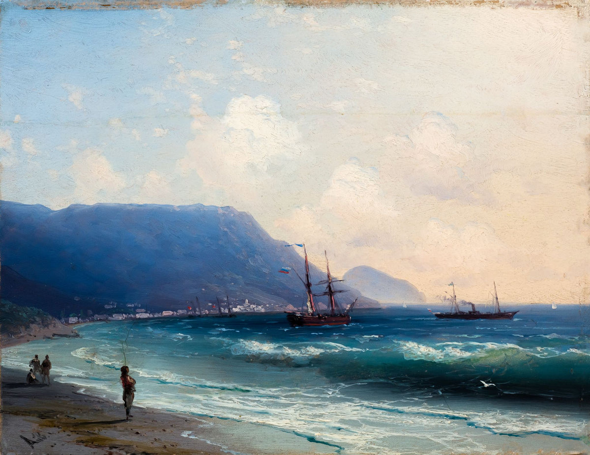 Coastal Scene near Yalta – Ivan Aivazovsky, c. 1880, framed