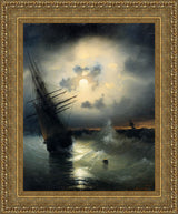 Sailing Ship on the High Seas by Moonlight – Ivan Aivazovsky, 1840