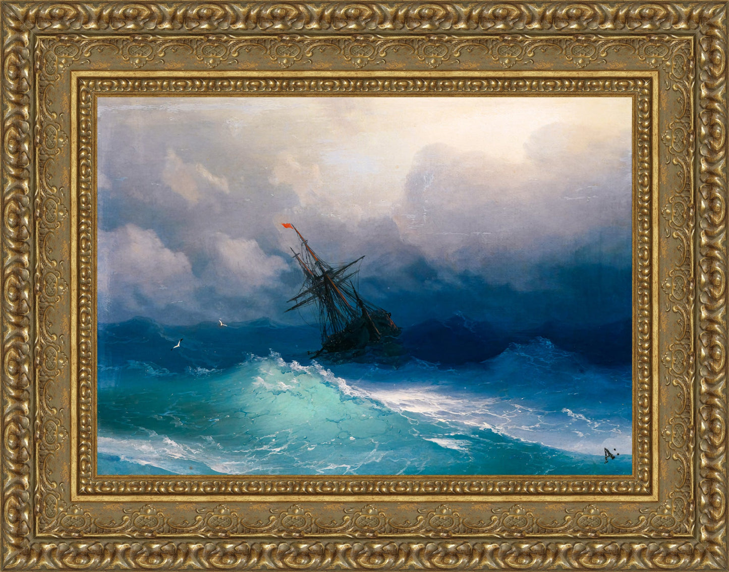 Ship in Stormy Seas