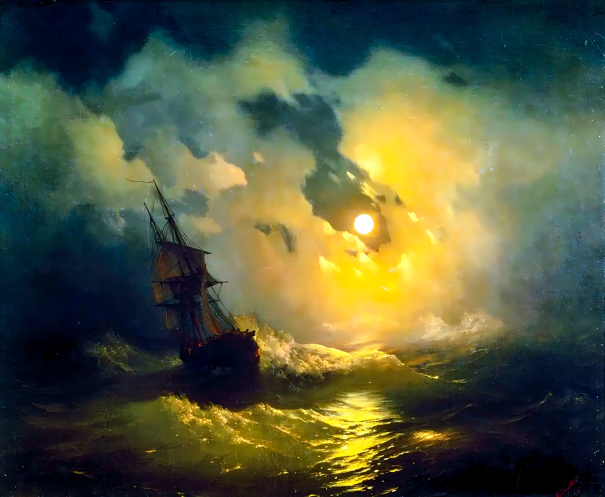 Stormy Sea at Night (Mer orageuse la nuit)