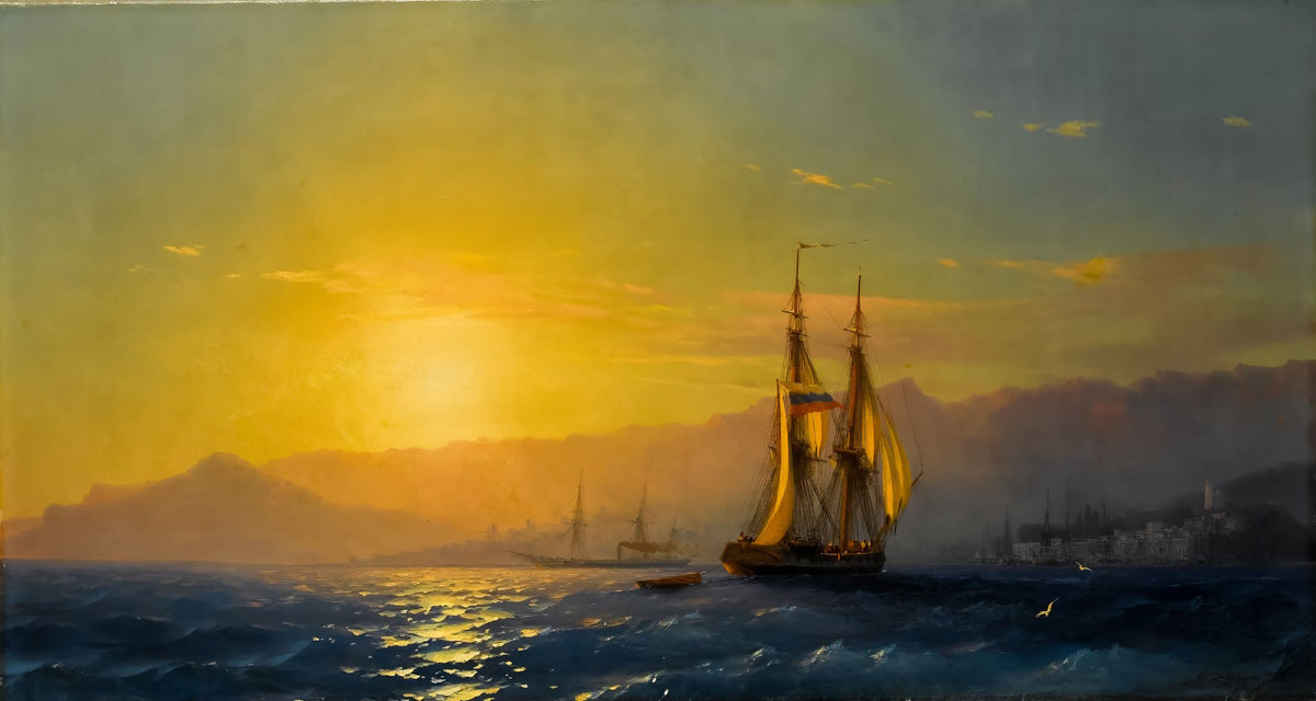 Sunset at Sea – Ivan Aivazovsky, 1856, framed