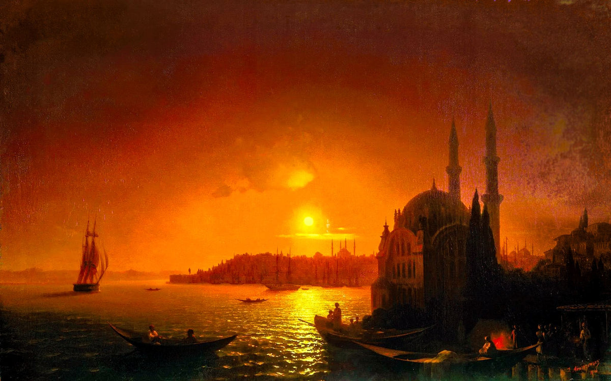 View of Constantinople by Moonlight – Ivan Aivazovsky, 1846, framed