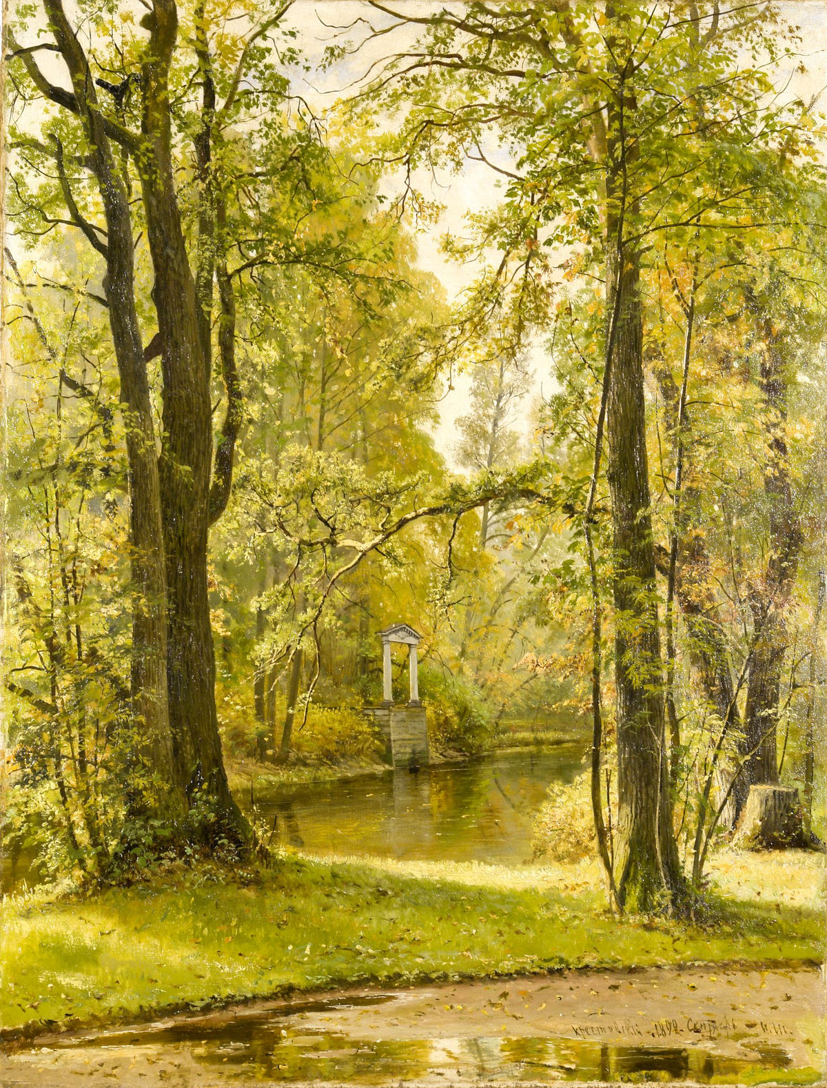 Autumn on Krestovsky Island – Ivan Shishkin, 1896, framed