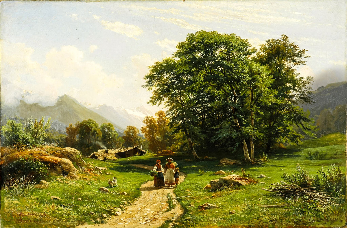 Swiss Landscape - Ivan Shishkin, 1866, framed