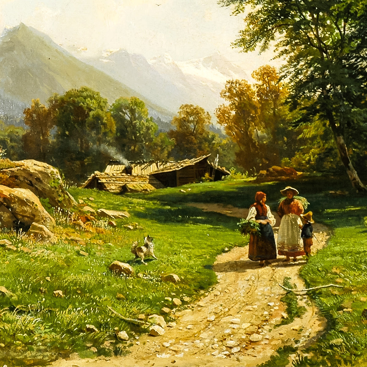 Swiss Landscape - Ivan Shishkin, 1866, print detail at full resolution