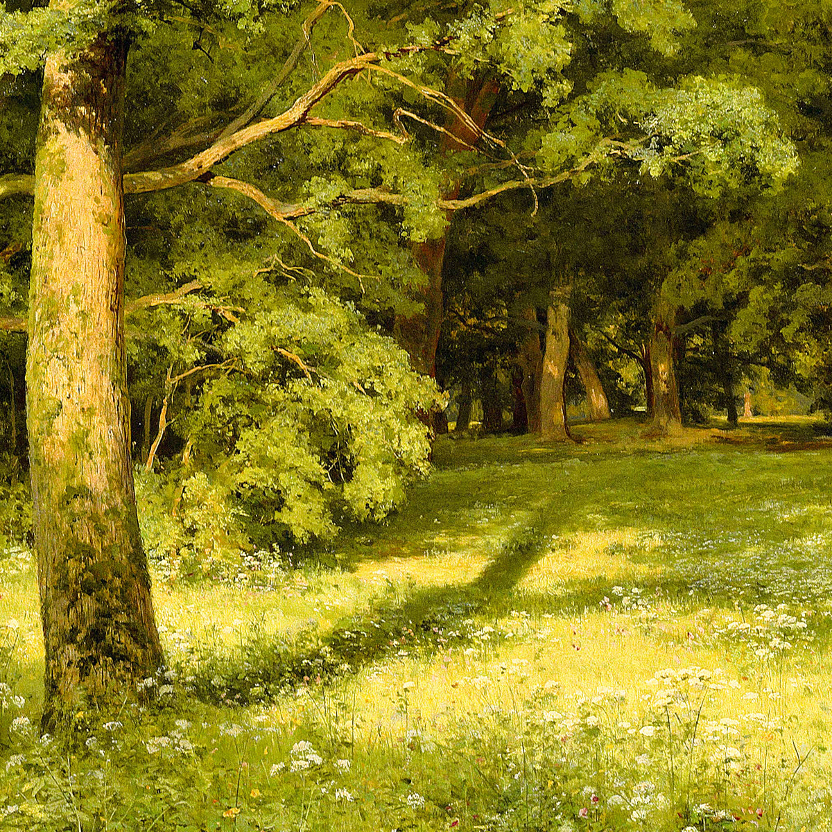The Forest Clearing – Ivan Shishkin, 1889, print detail at full resolution