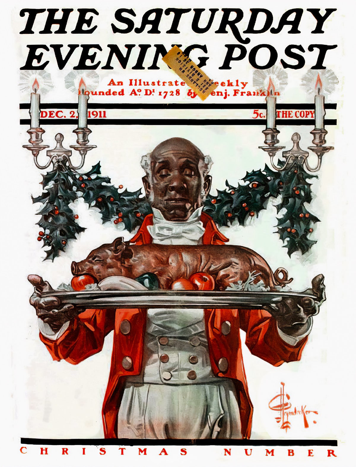 Saturday Evening Post, Christmas Number, December 2, 1911 – J. C. Leyendecker, 1911, framed