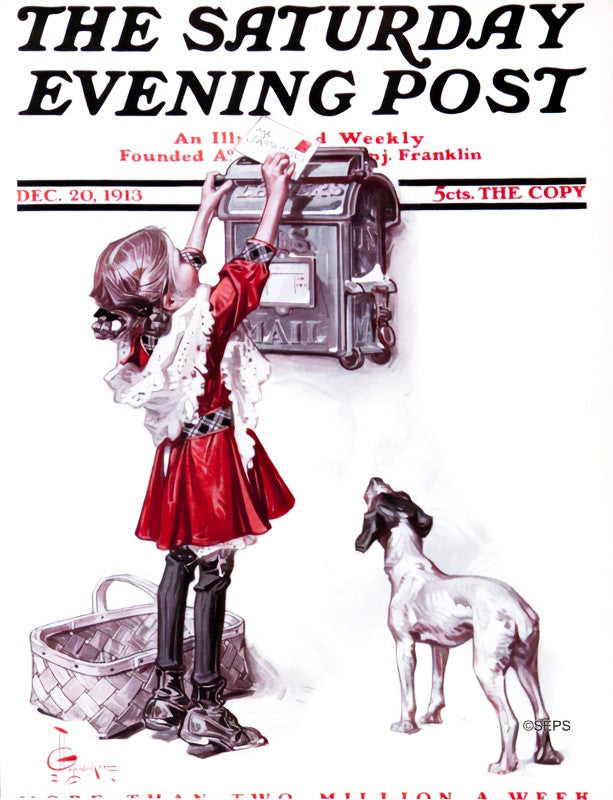 Saturday Evening Post, December 20, 1913 – J. C. Leyendecker, 1913, framed