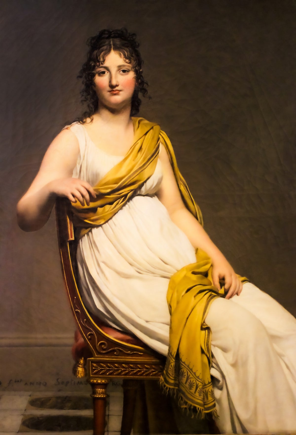 Portrait of Madame de Verninac – Jacques-Louis David, 1799, framed