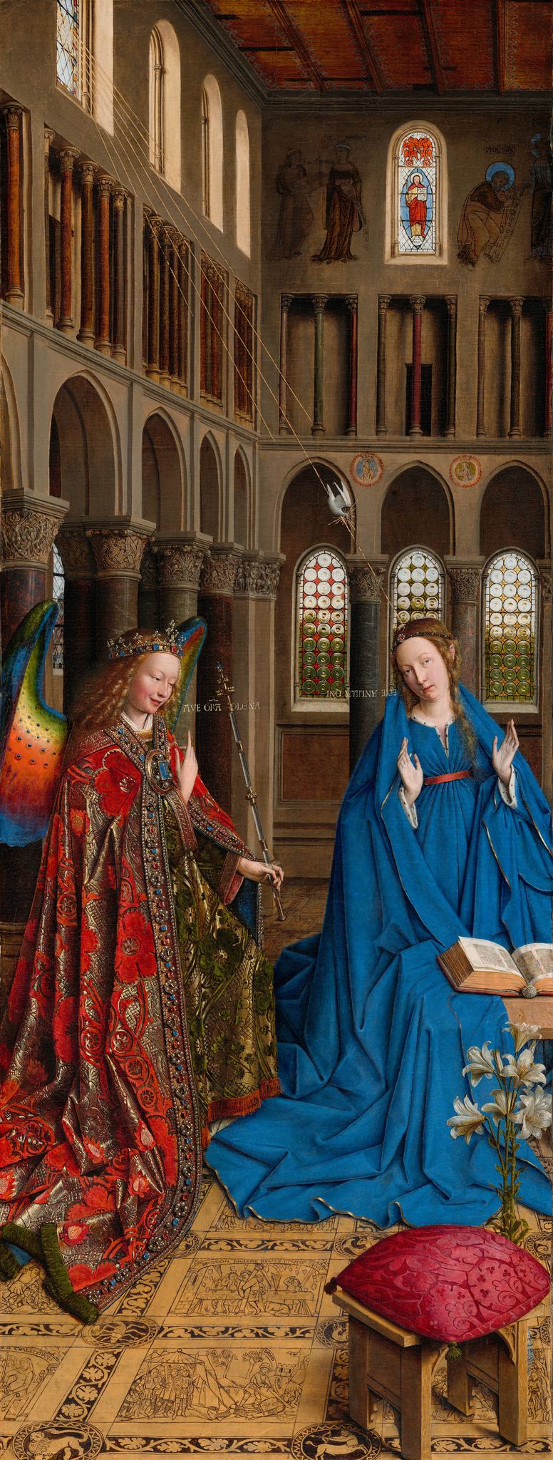 The Annunciation – Jan van Eyck, c. 1434–1436, framed