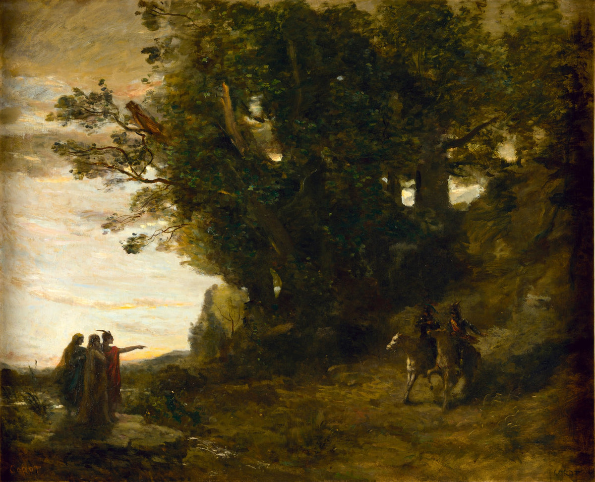 Macbeth Landscape – Jean-Baptiste-Camille Corot, 1859, framed