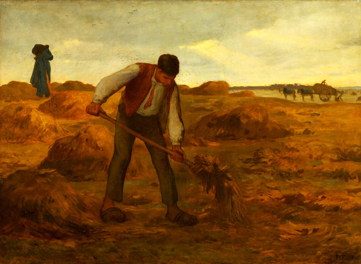 Peasant Spreading Manure – Jean-François Millet, c. 1854-1855, framed