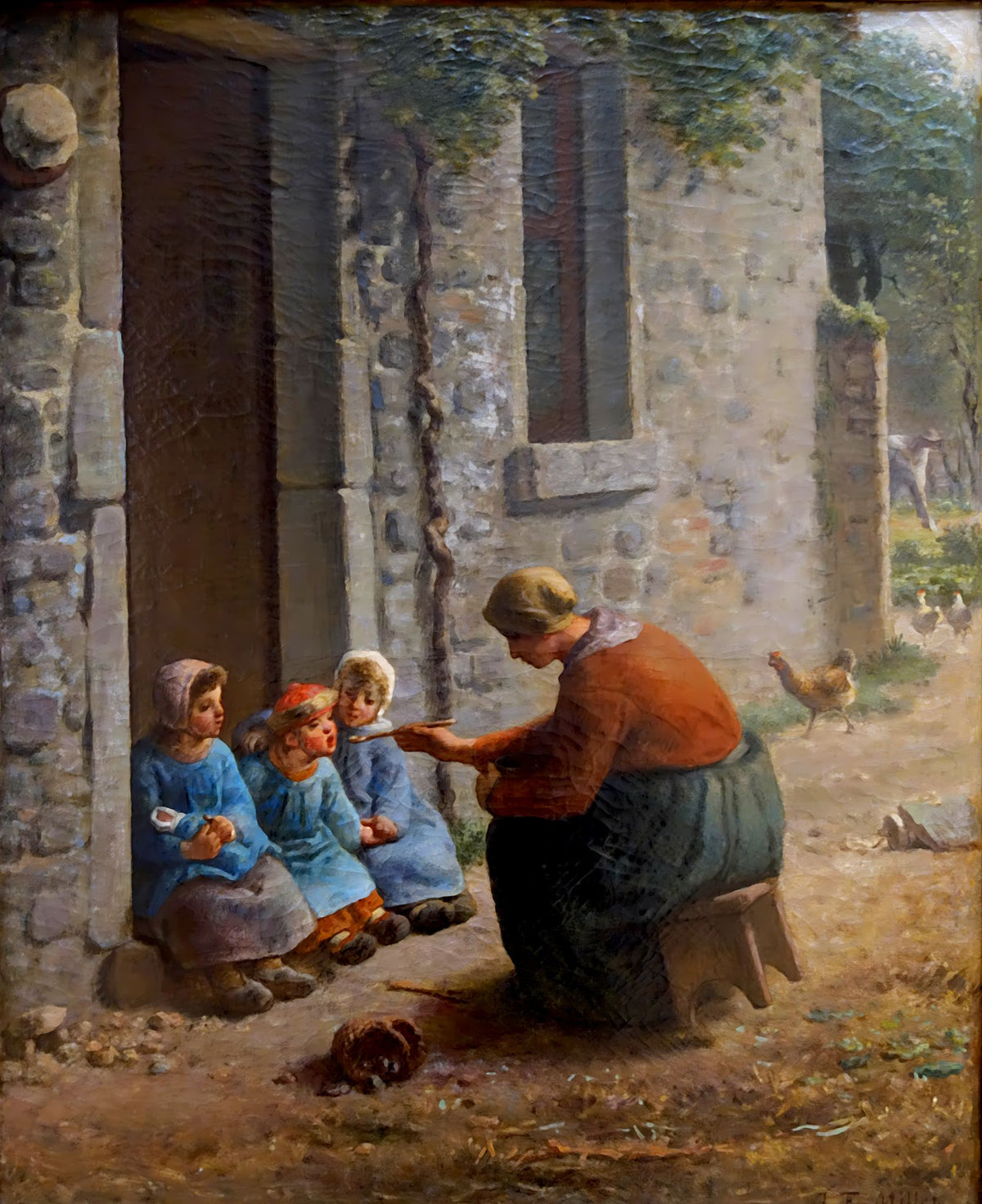 The Beakful – Jean-François Millet, c. 1858-1859, framed