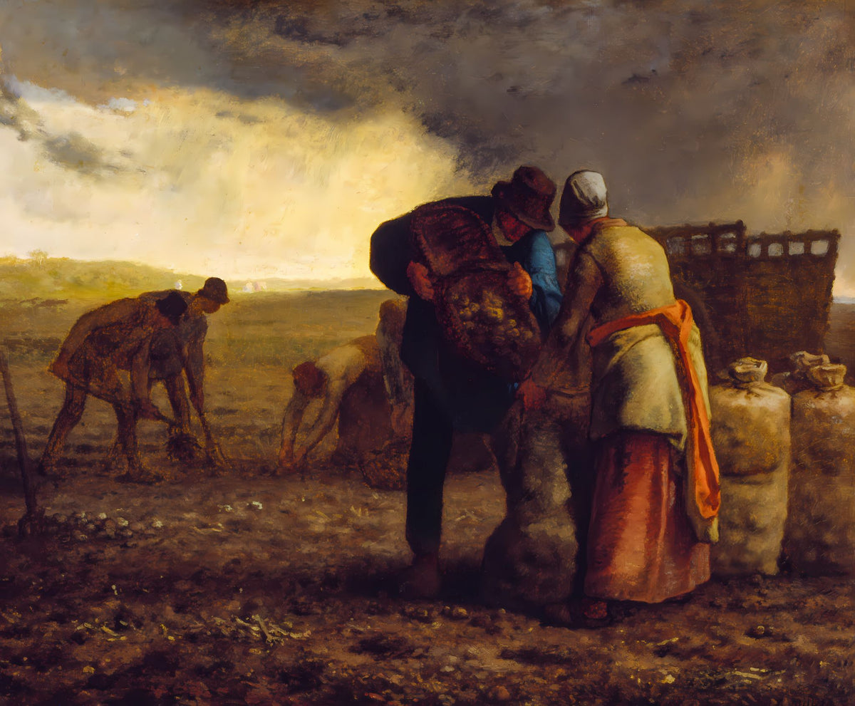 The Potato Harvest – Jean-François Millet, c. 1855, framed