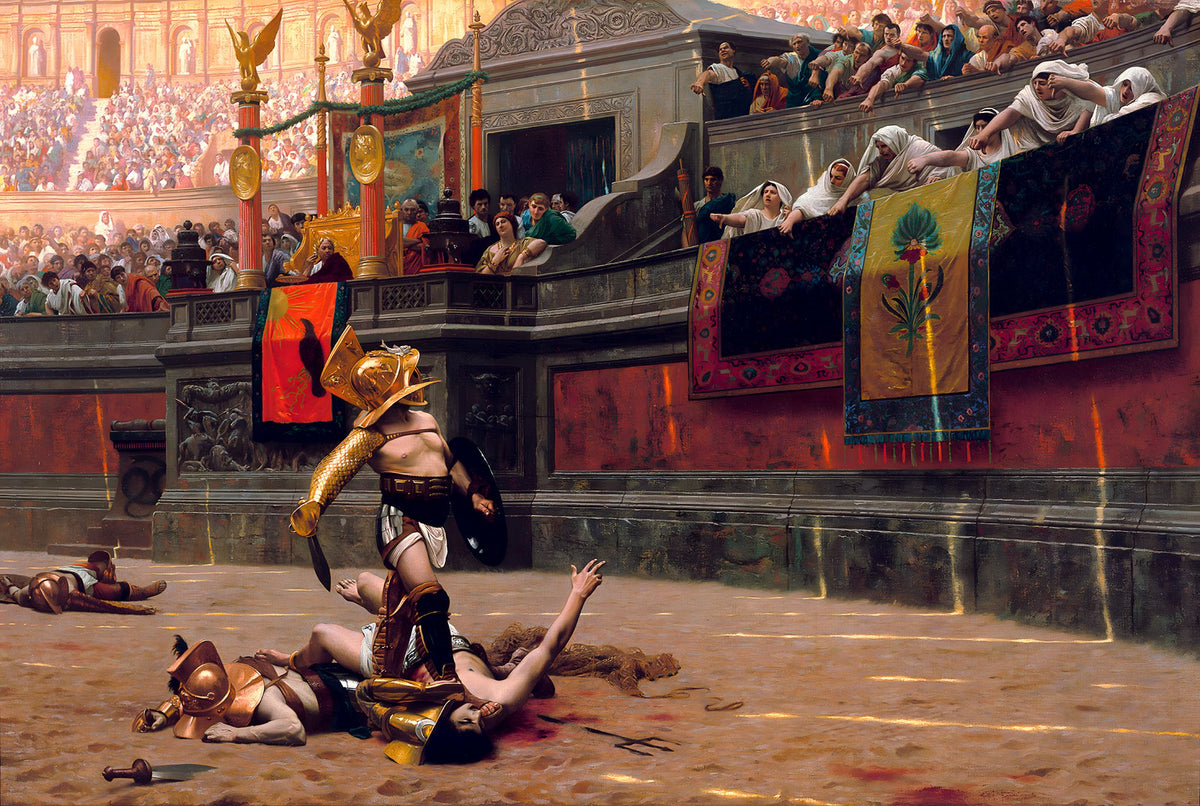 Pollice Verso - Jean Leon Gerome, framed