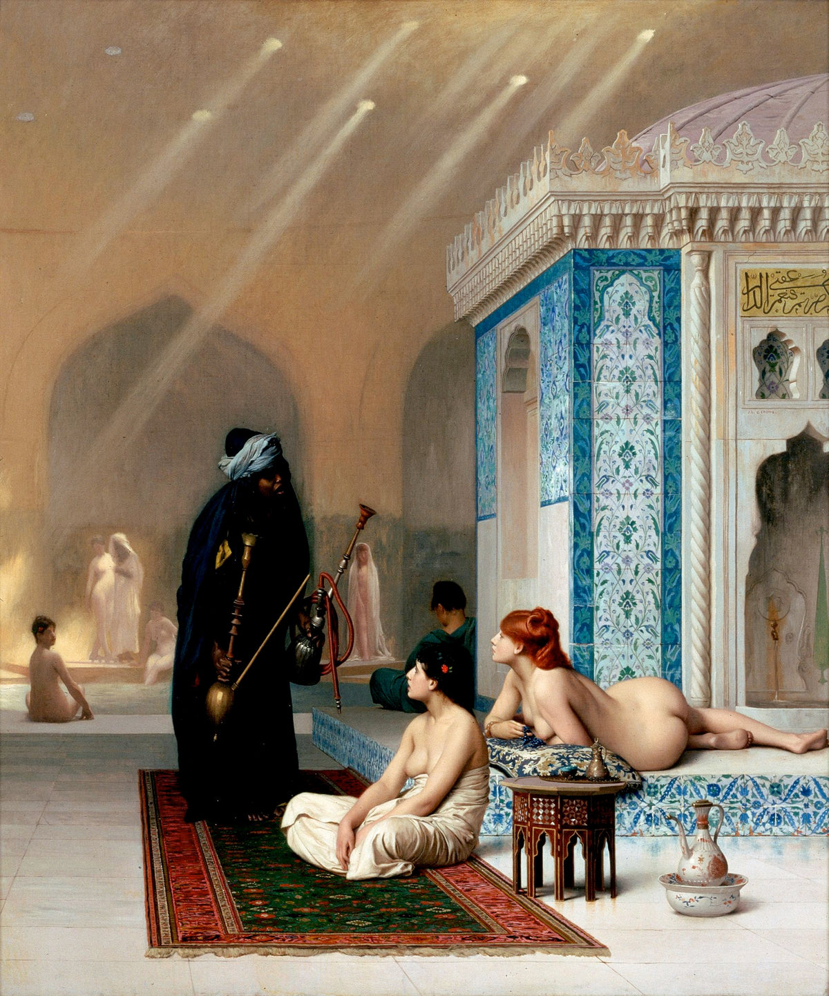 Pool In A Harem - Jean Leon Gerome, framed