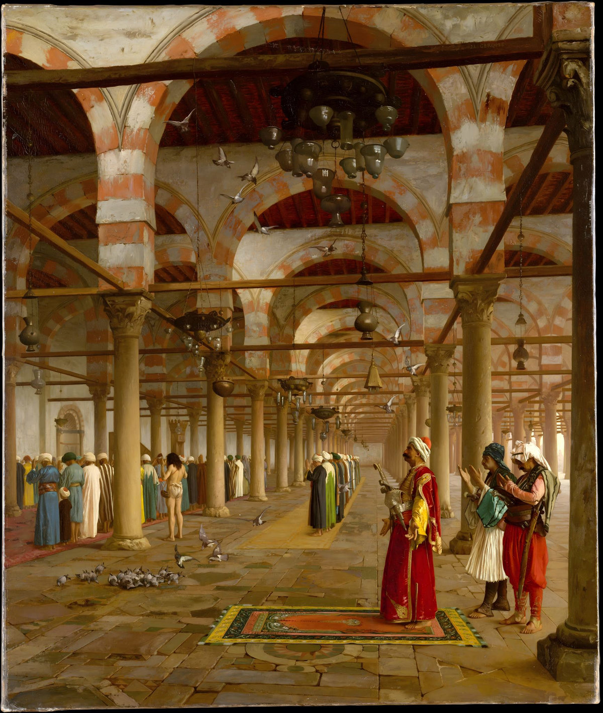 Prayer In The Mosque - Jean Leon Gerome, framed