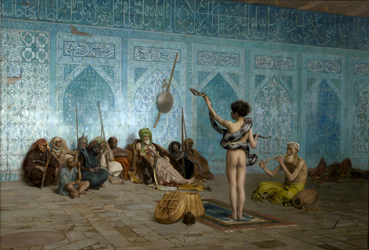 The Snake Charmer - Jean Leon Gerome, framed