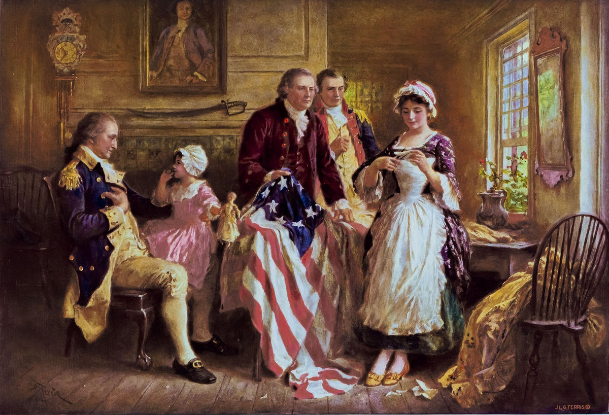 Betsy Ross – Jean Leon Gerome Ferris, 1920, framed