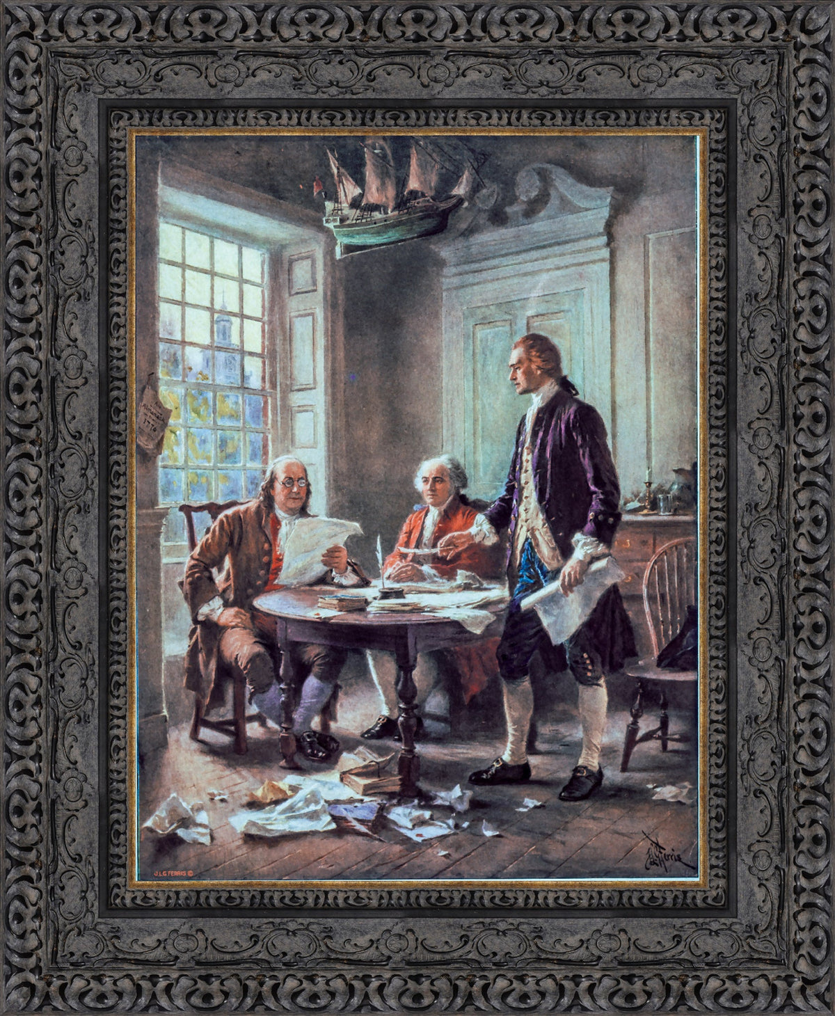 Writing the Declaration of Independence, 1776 – Jean Leon Gerome Ferris, c. 1900