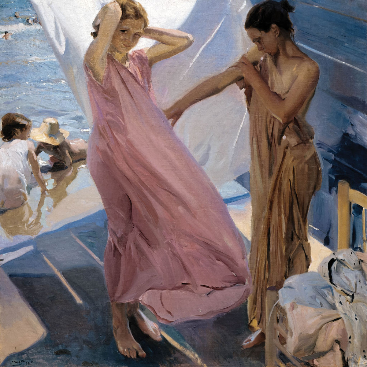 After Bathing Valencia – Joaquín Sorolla, 1908, framed