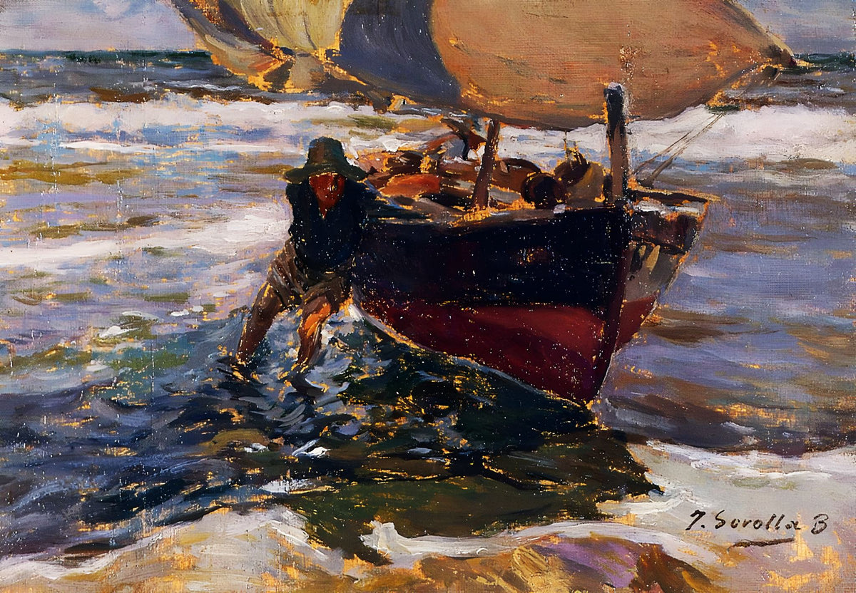 Beaching the Boat – Joaquín Sorolla, 1903, framed
