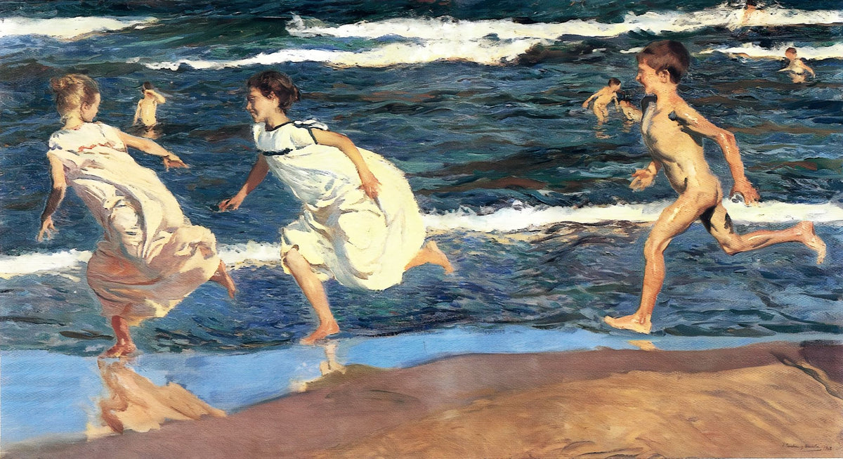 Running Along the Beach – Joaquín Sorolla, 1908, framed