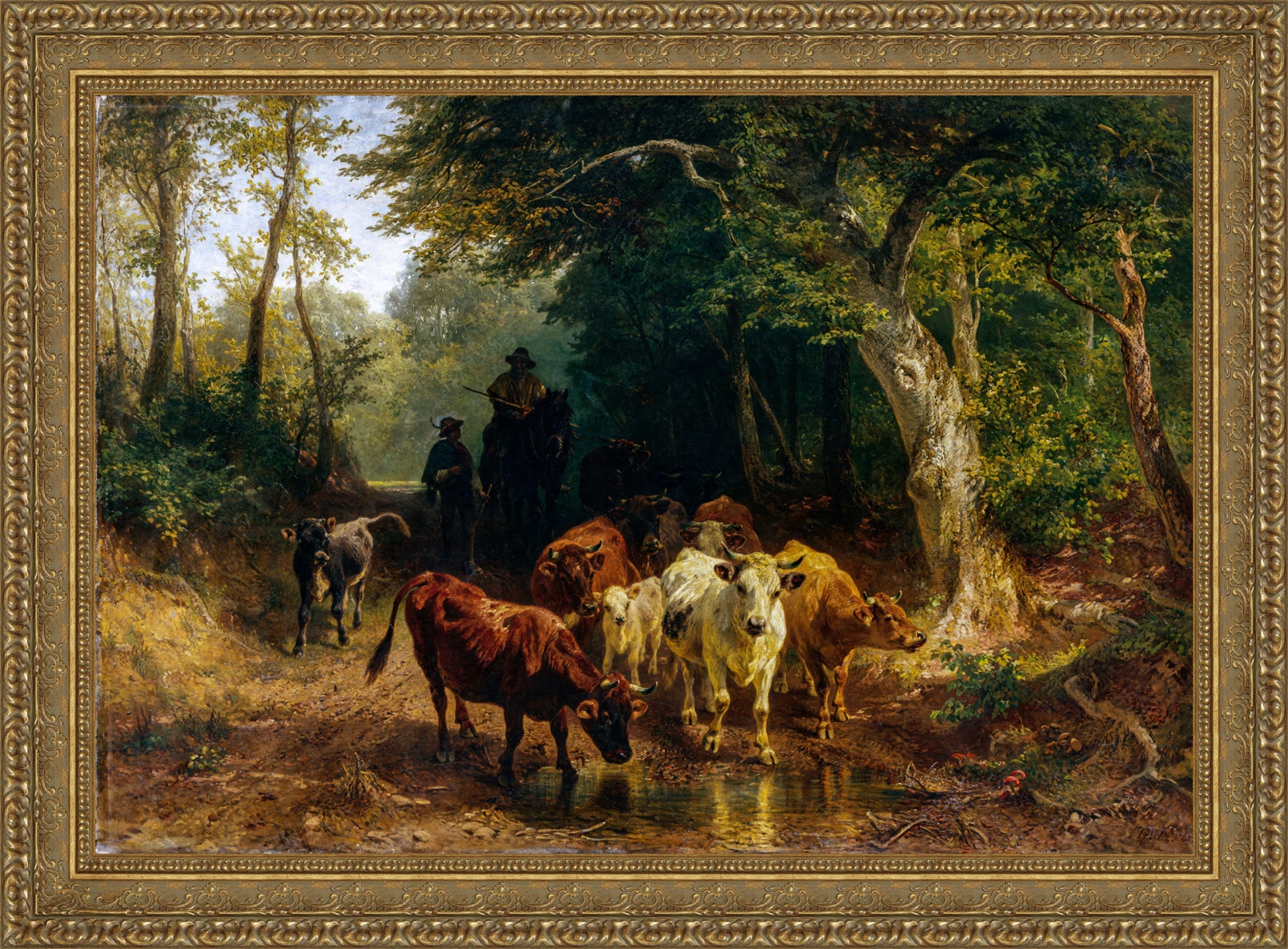 Heimkehr Der Rinderherde Im Herbst