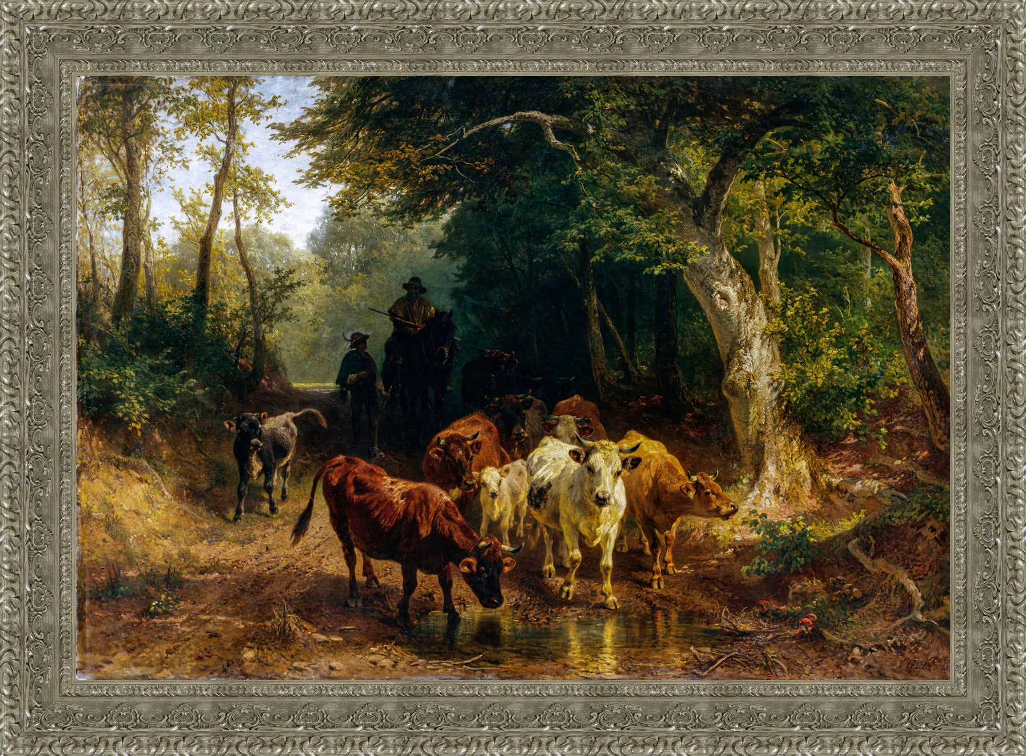 Heimkehr Der Rinderherde Im Herbst