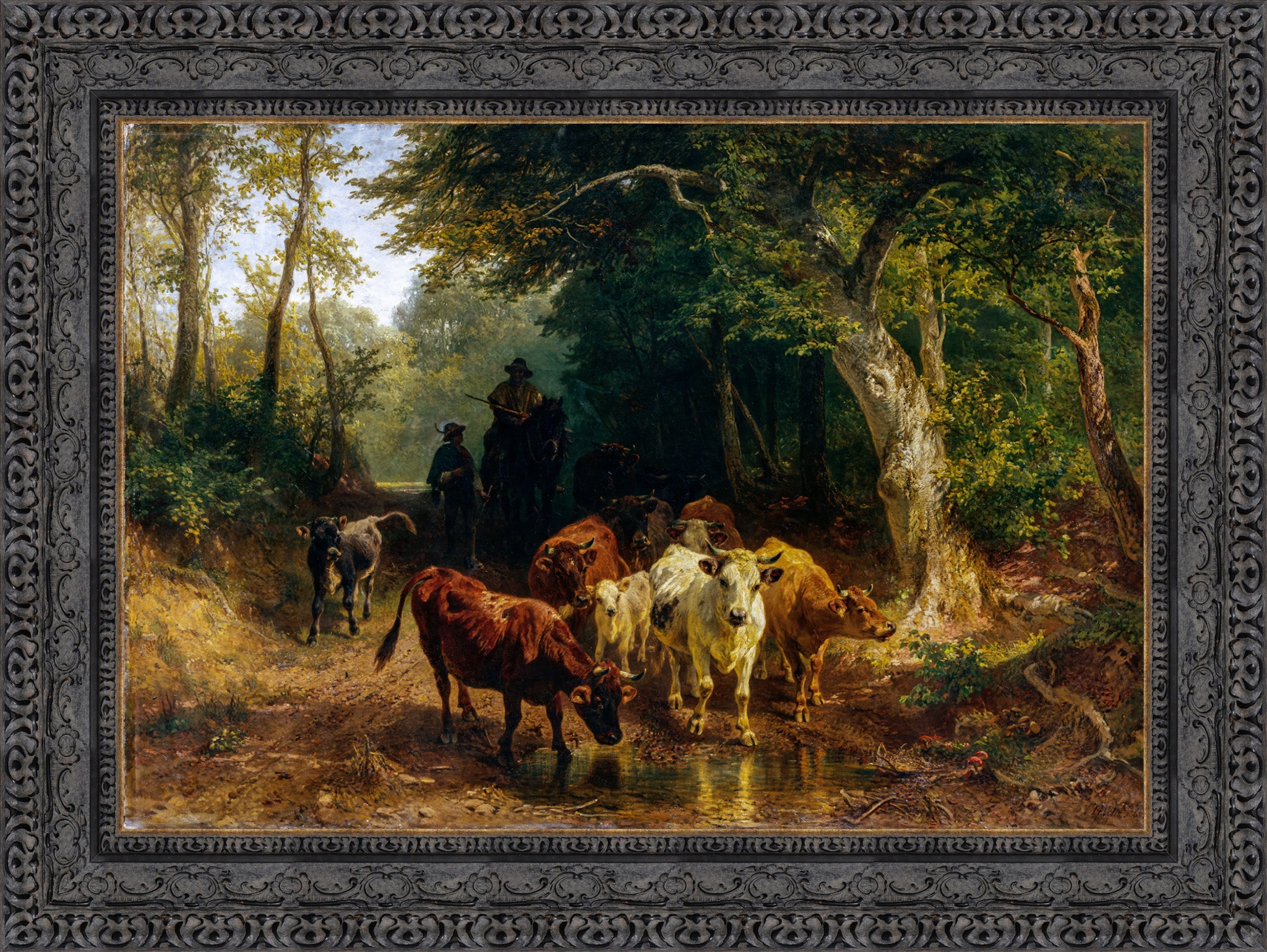 Heimkehr Der Rinderherde Im Herbst