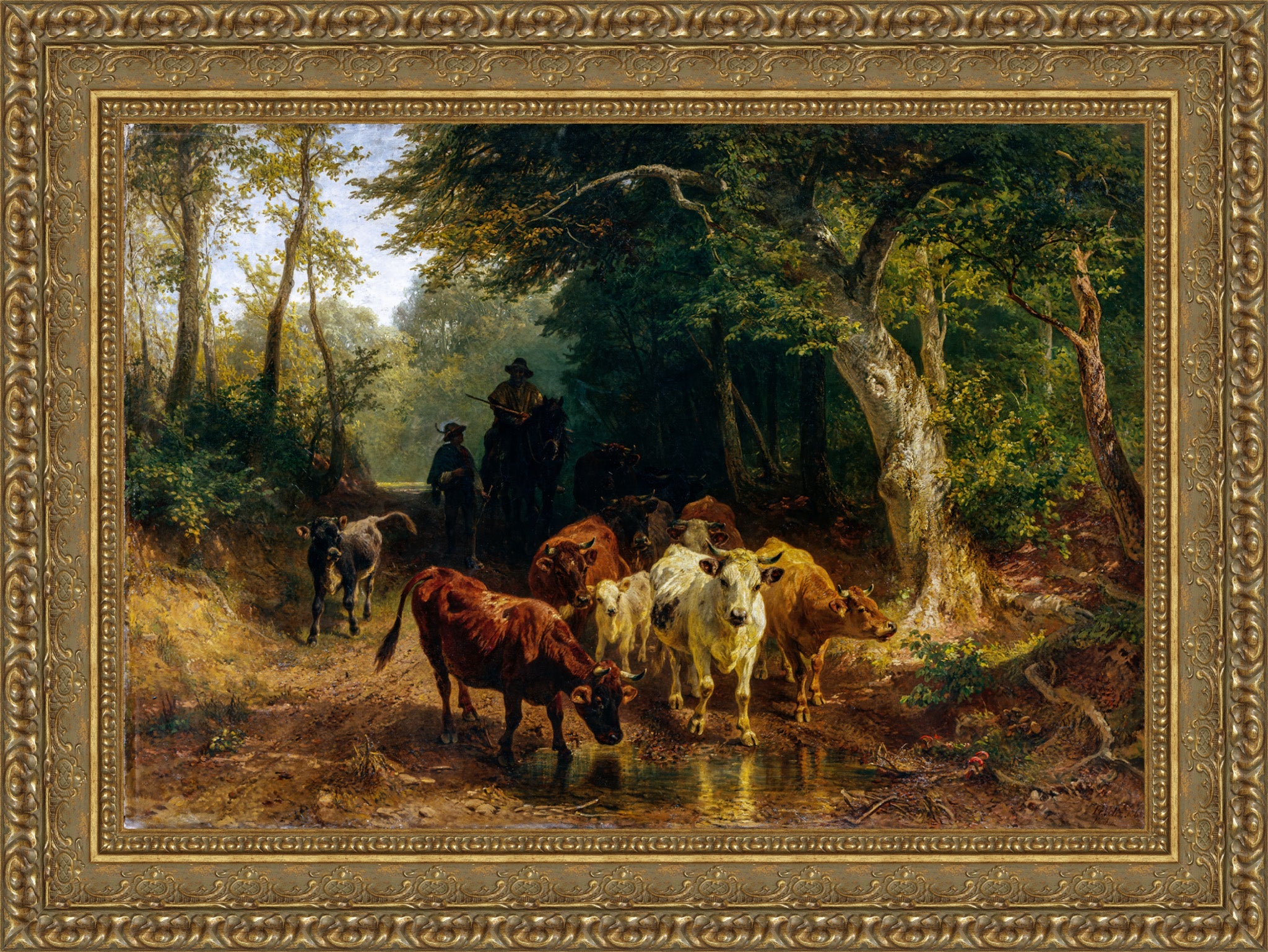 Heimkehr Der Rinderherde Im Herbst