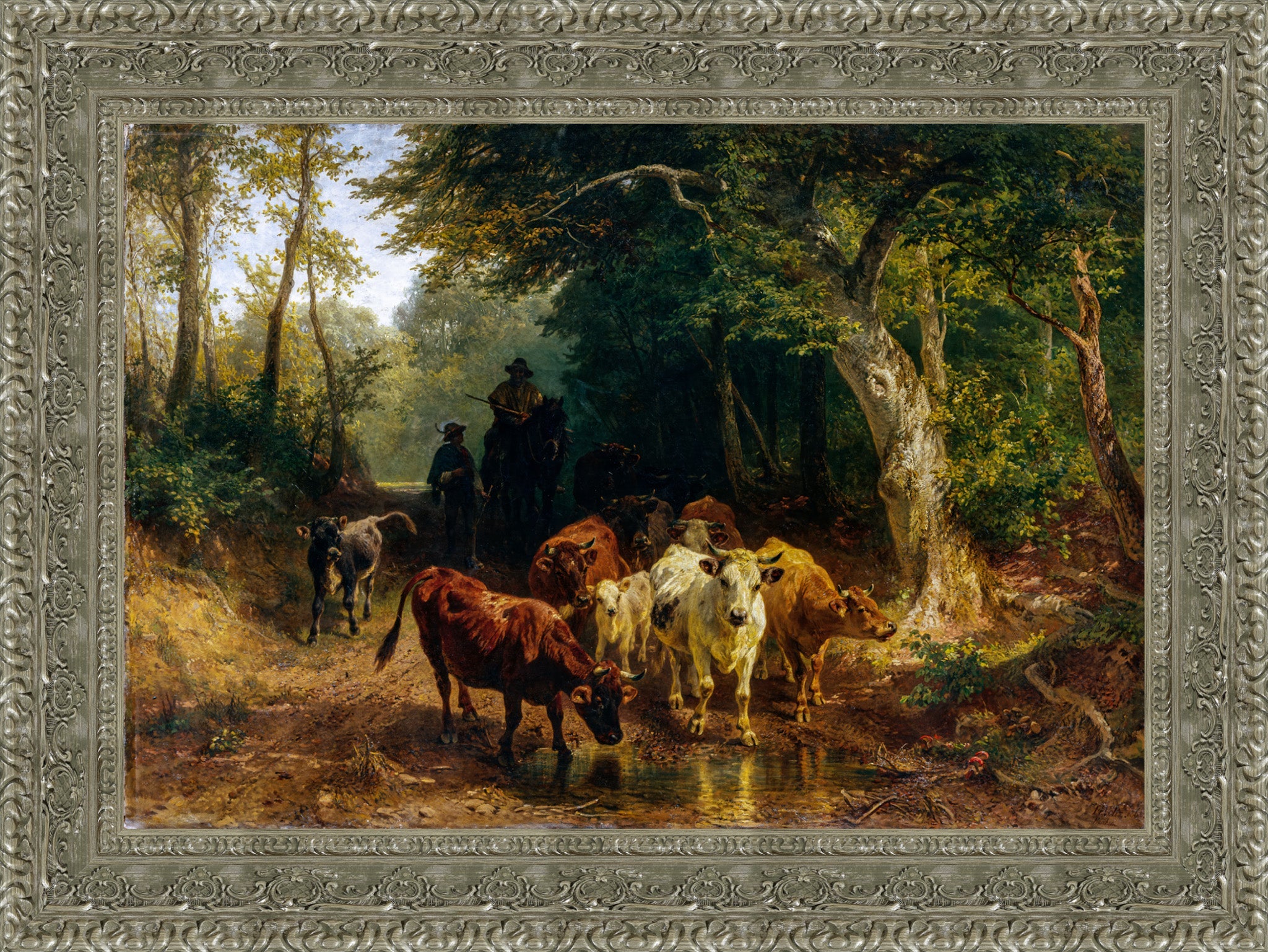 Heimkehr Der Rinderherde Im Herbst