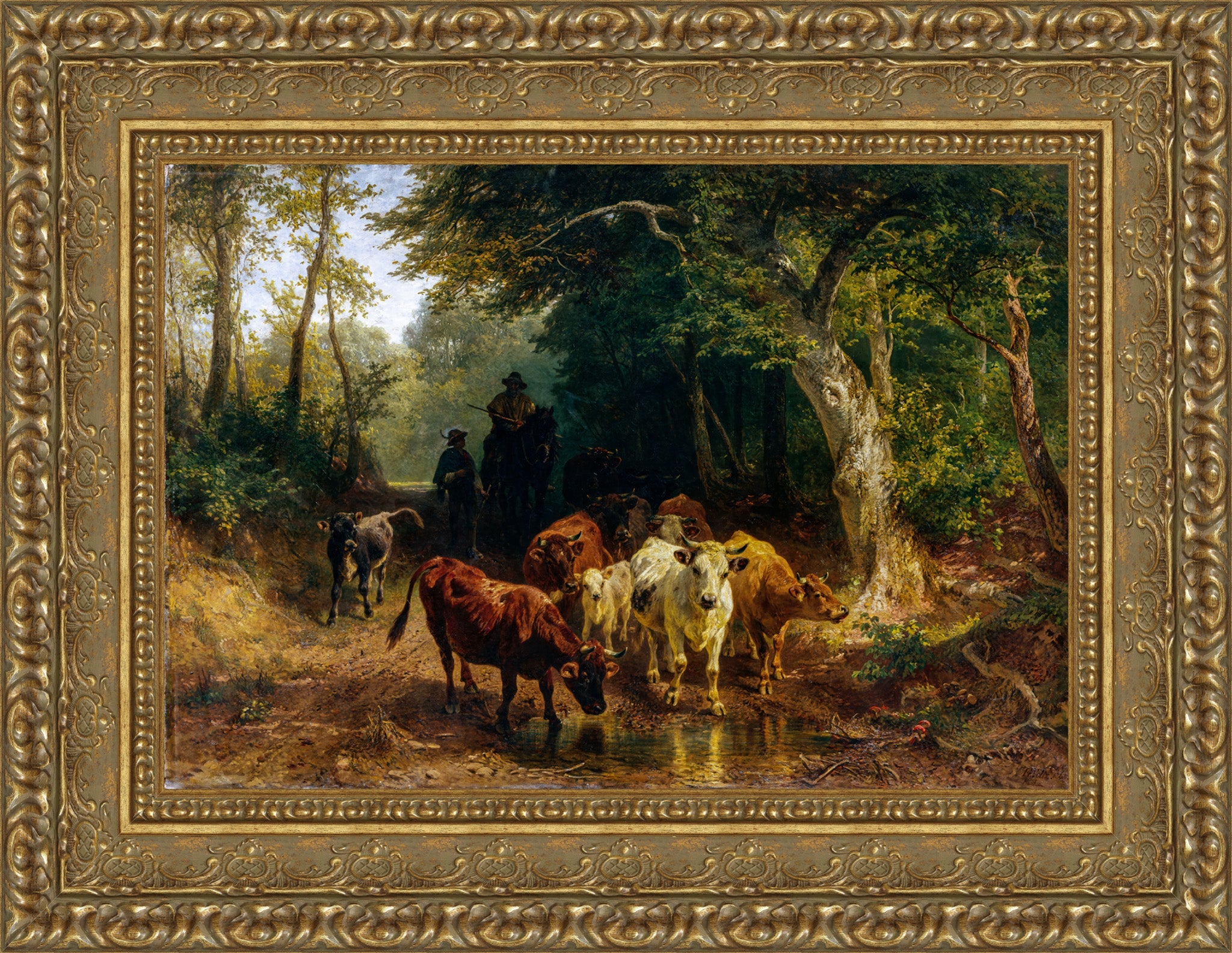 Heimkehr Der Rinderherde Im Herbst