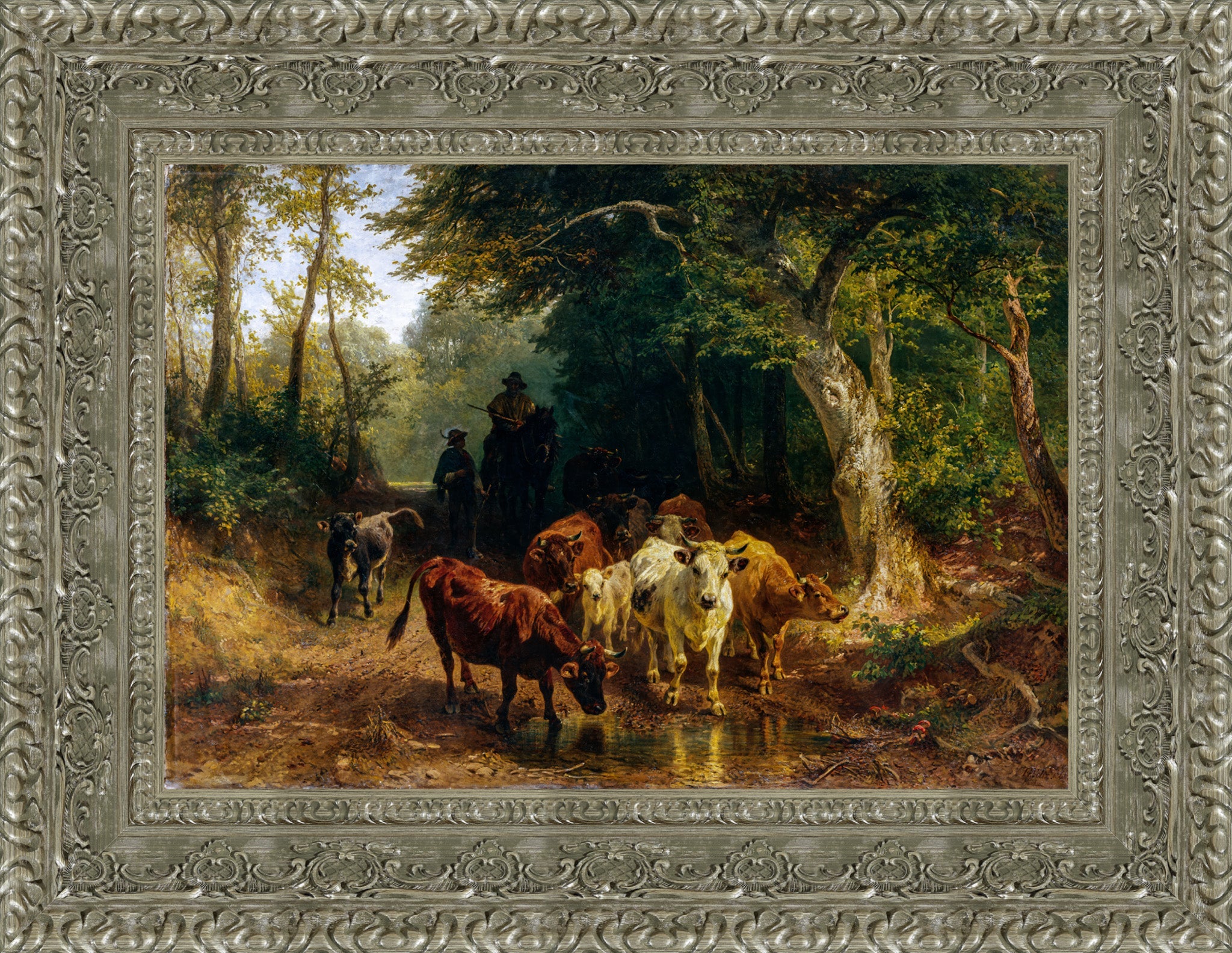 Heimkehr Der Rinderherde Im Herbst