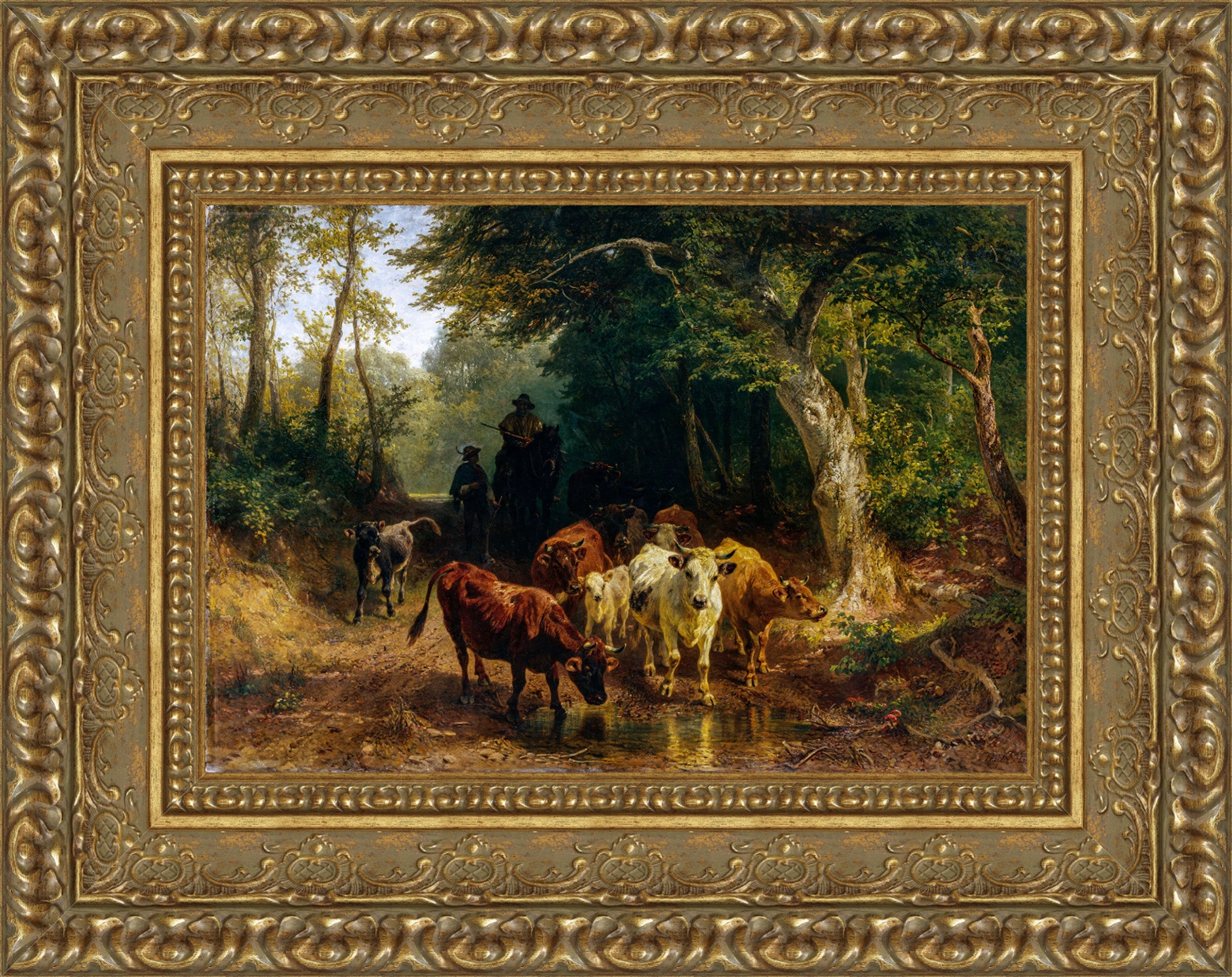 Heimkehr Der Rinderherde Im Herbst