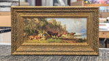 Young Shepherd with Cattle at the Lakeshore (Junger Hirte mit Rindern am Seeufer) – Johann Friedrich Voltz, 1854 - Canvas Classics