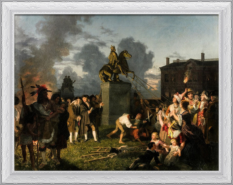 Pulling Down the Statue of King George III, New York City – Johannes Adam Simon Oertel, 1859