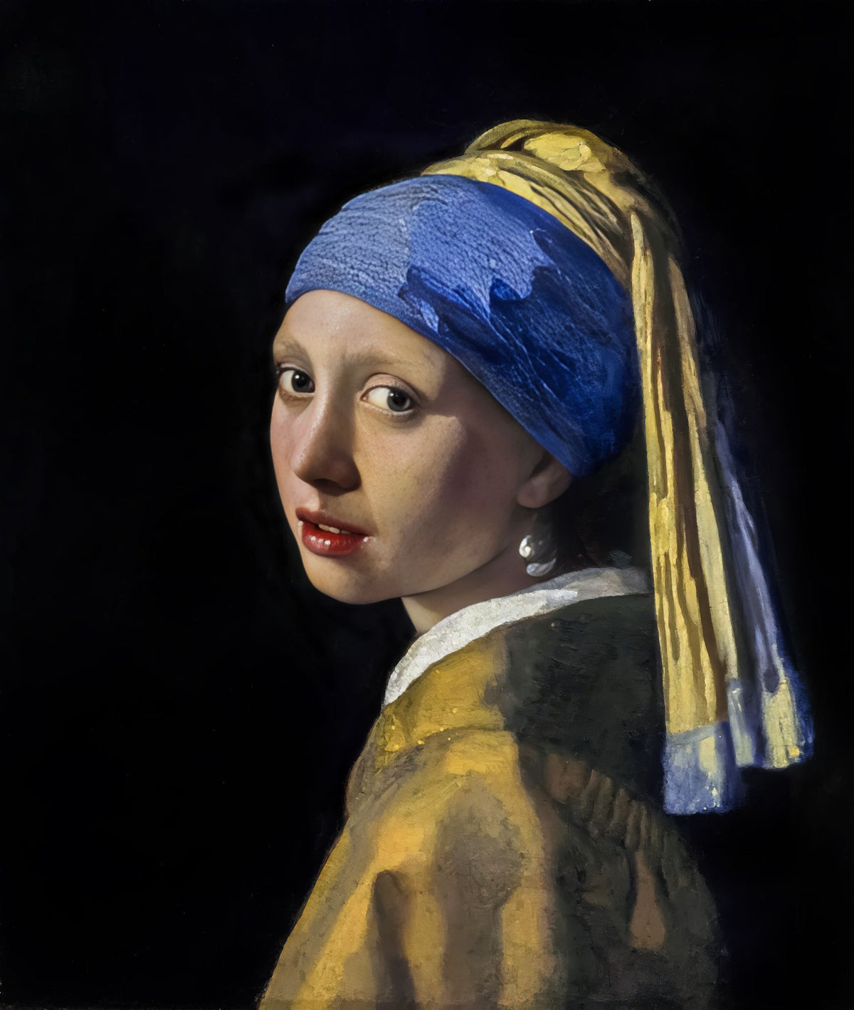 Girl with a Pearl Earring – Johannes Vermeer, 1665, framed