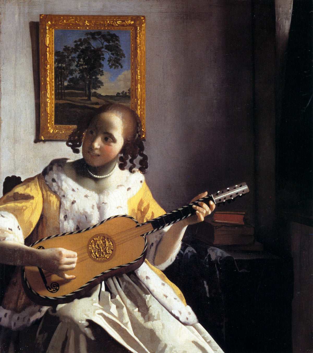 The Guitar Player – Johannes Vermeer, 1670, framed