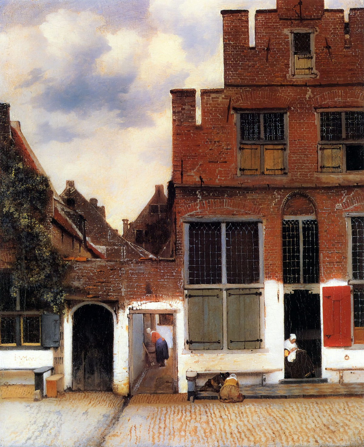 The Little Street In Delft – Johannes Vermeer, 1657, framed