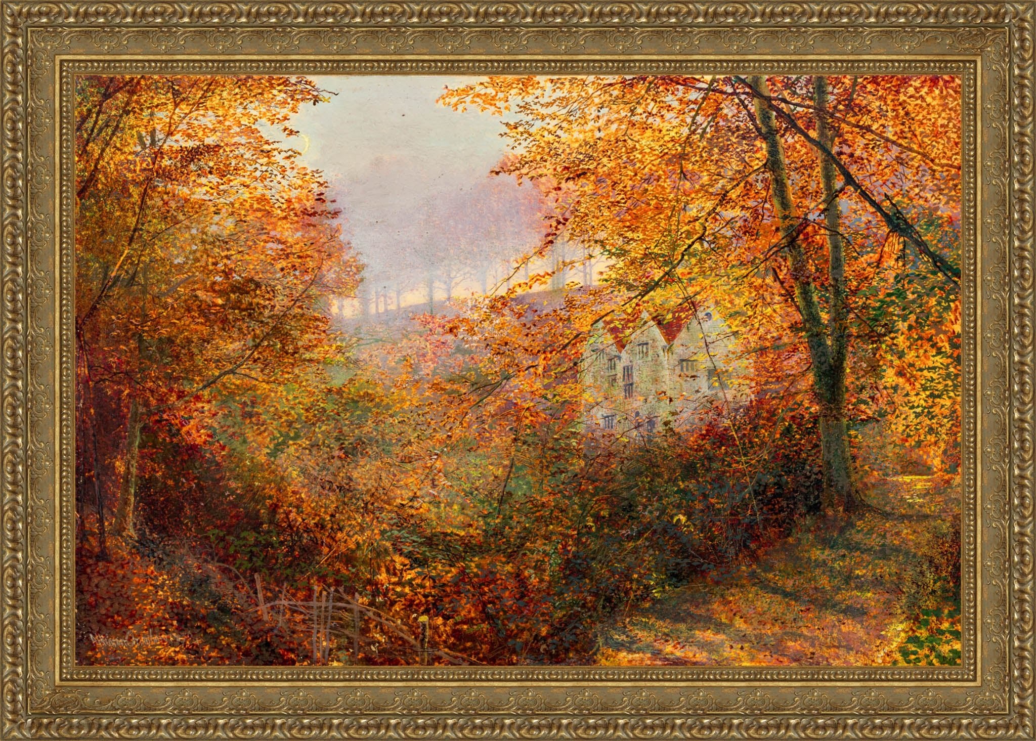 A House In A Clearing – John Atkinson Grimshaw, 1875 - Canvas Classics
