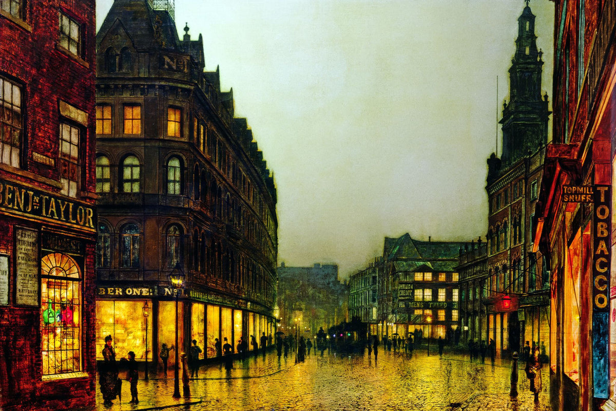 Boar Lane, Leeds – John Atkinson Grimshaw, 1881, framed