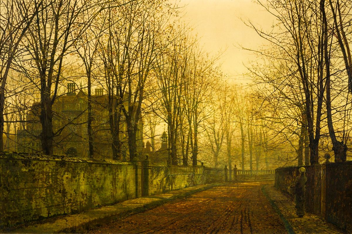 In the Golden Gloaming – John Atkinson Grimshaw, 1883, framed