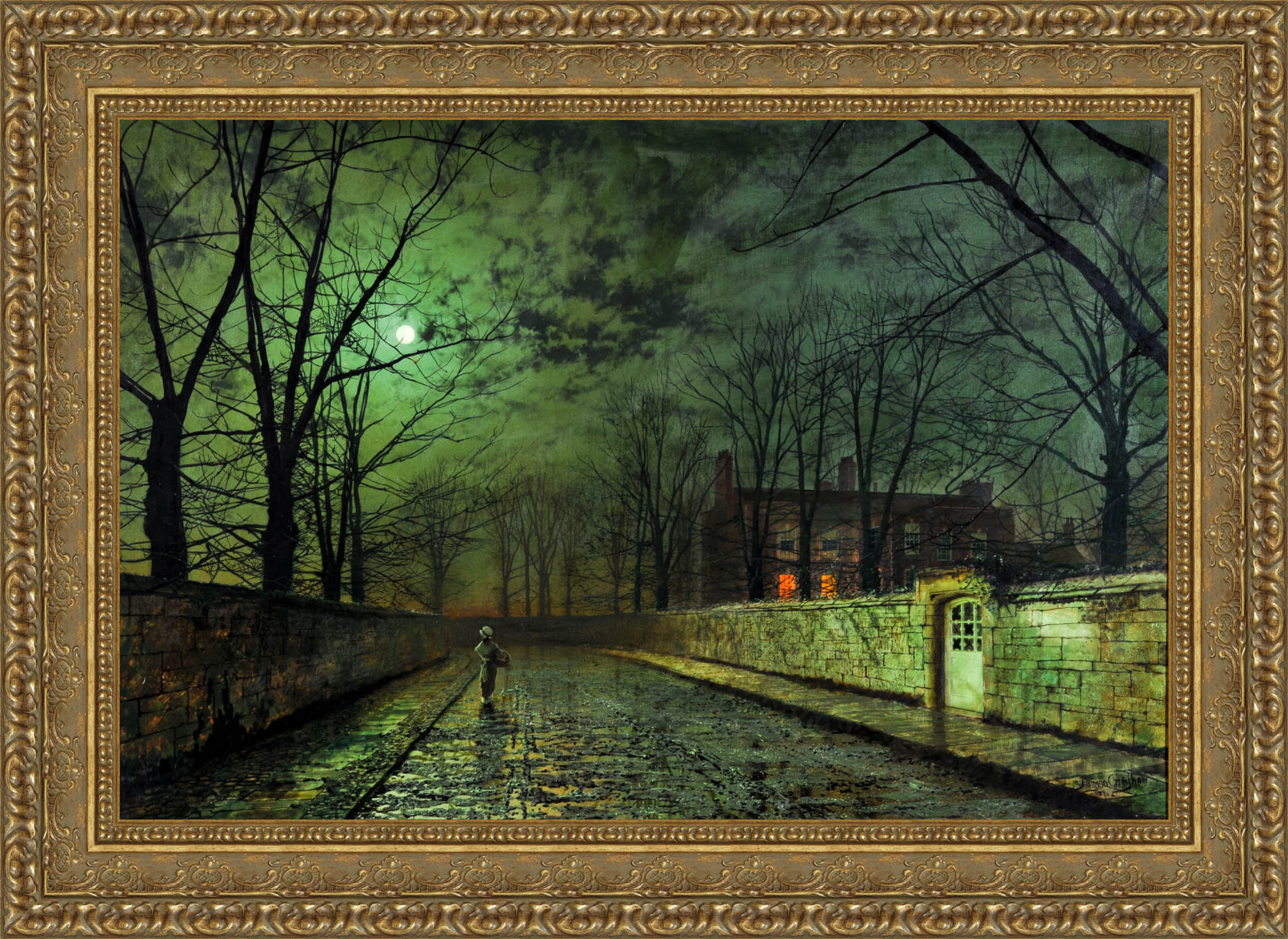Silver Moonlight – John Atkinson Grimshaw, 1880 - Canvas Classics