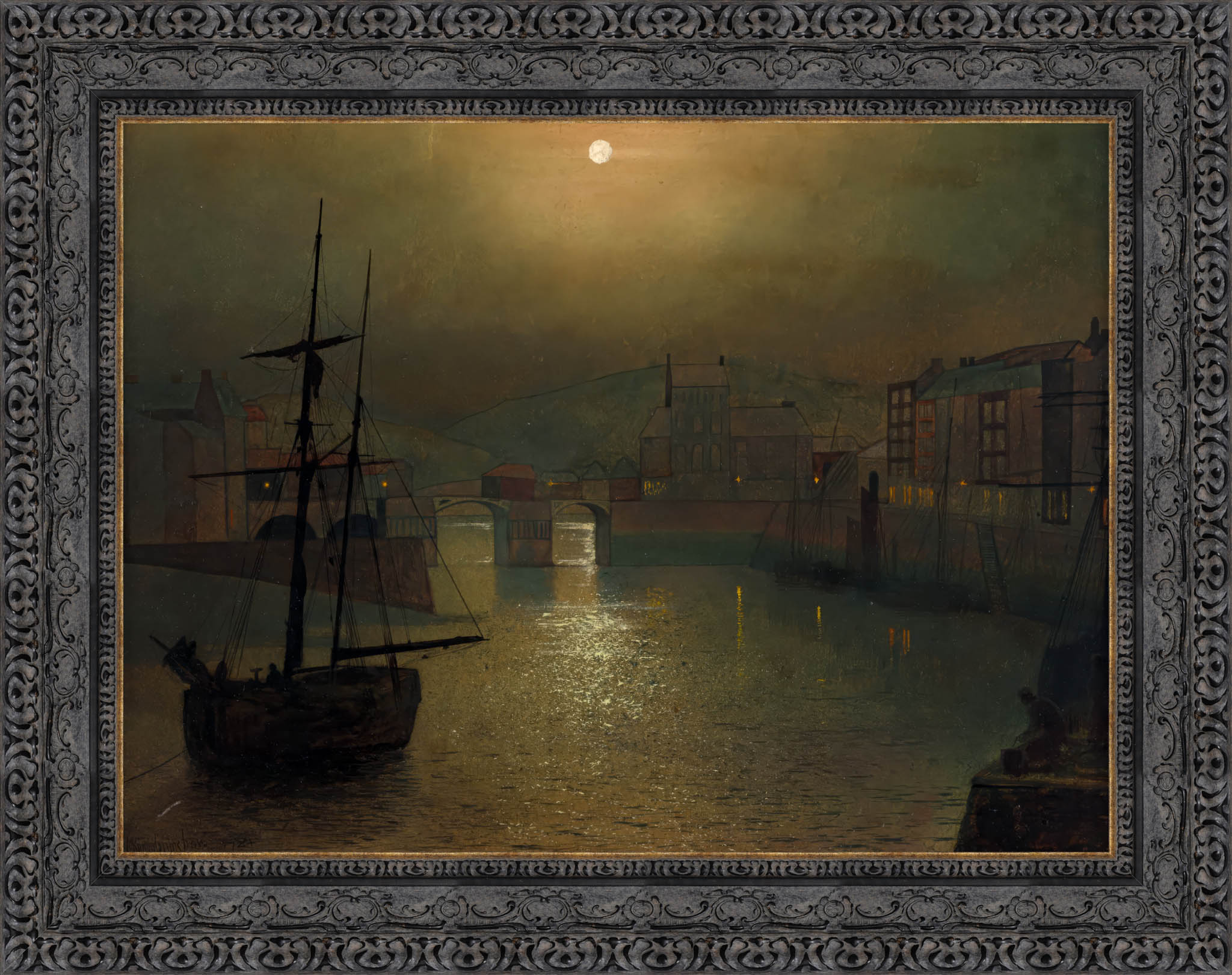 Whitby by John Atkinson Grimshaw — Framed Giclee Canvas Print | Canvas Classics