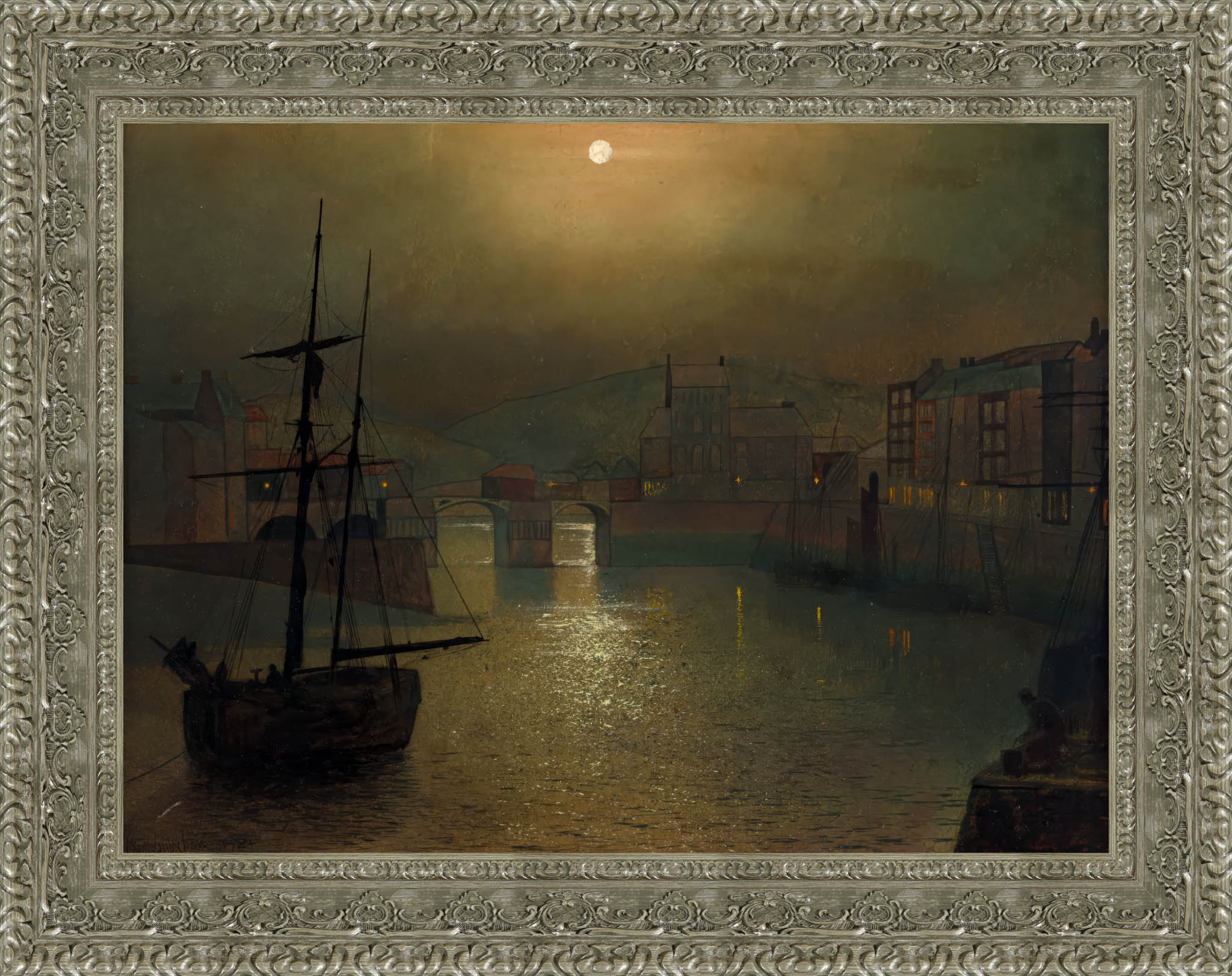 Whitby by John Atkinson Grimshaw — Framed Giclee Canvas Print | Canvas Classics