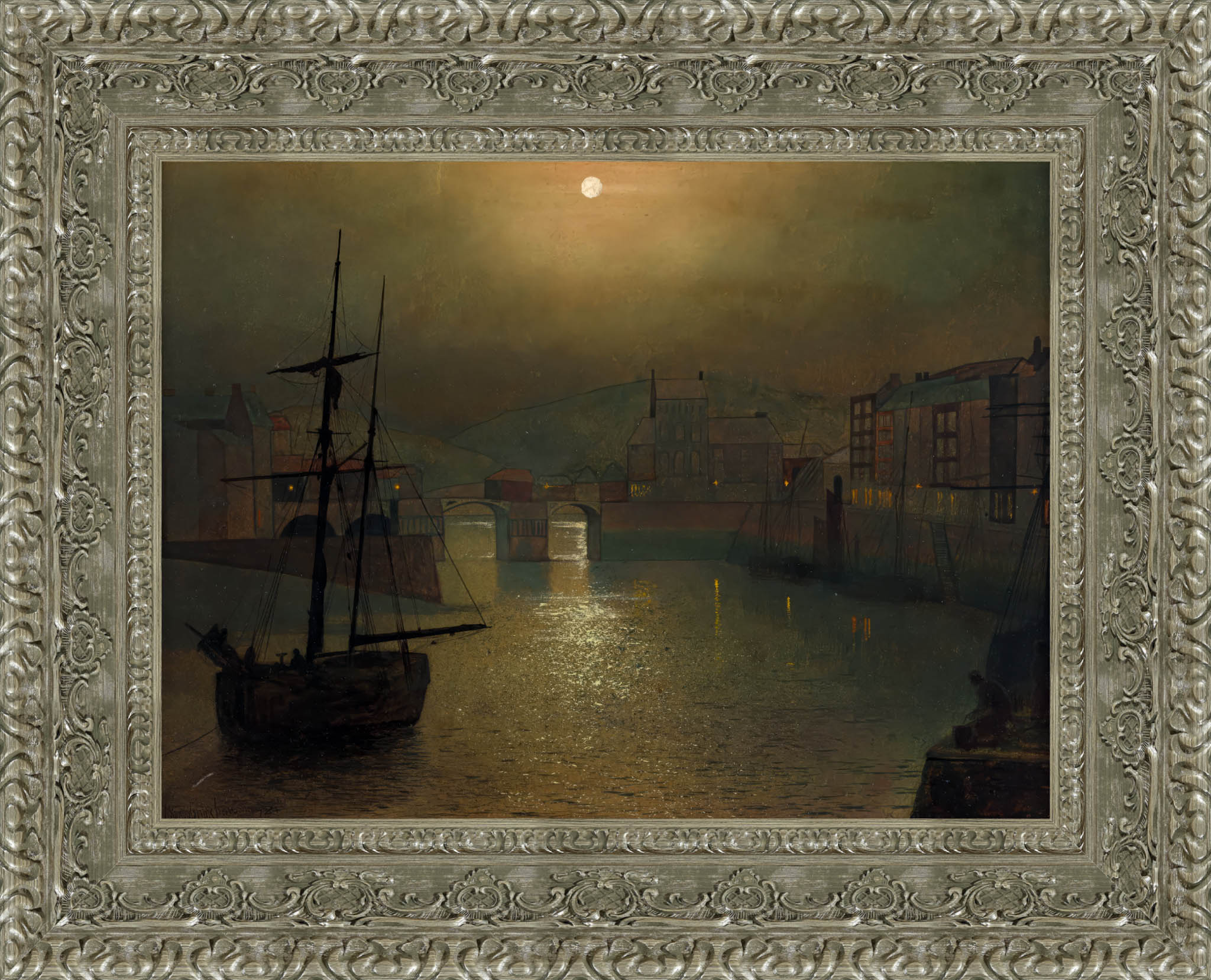 Whitby by John Atkinson Grimshaw — Framed Giclee Canvas Print | Canvas Classics