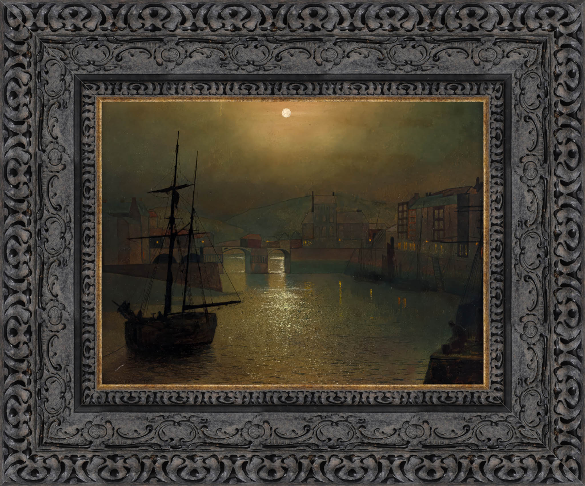Whitby by John Atkinson Grimshaw — Framed Giclee Canvas Print | Canvas Classics