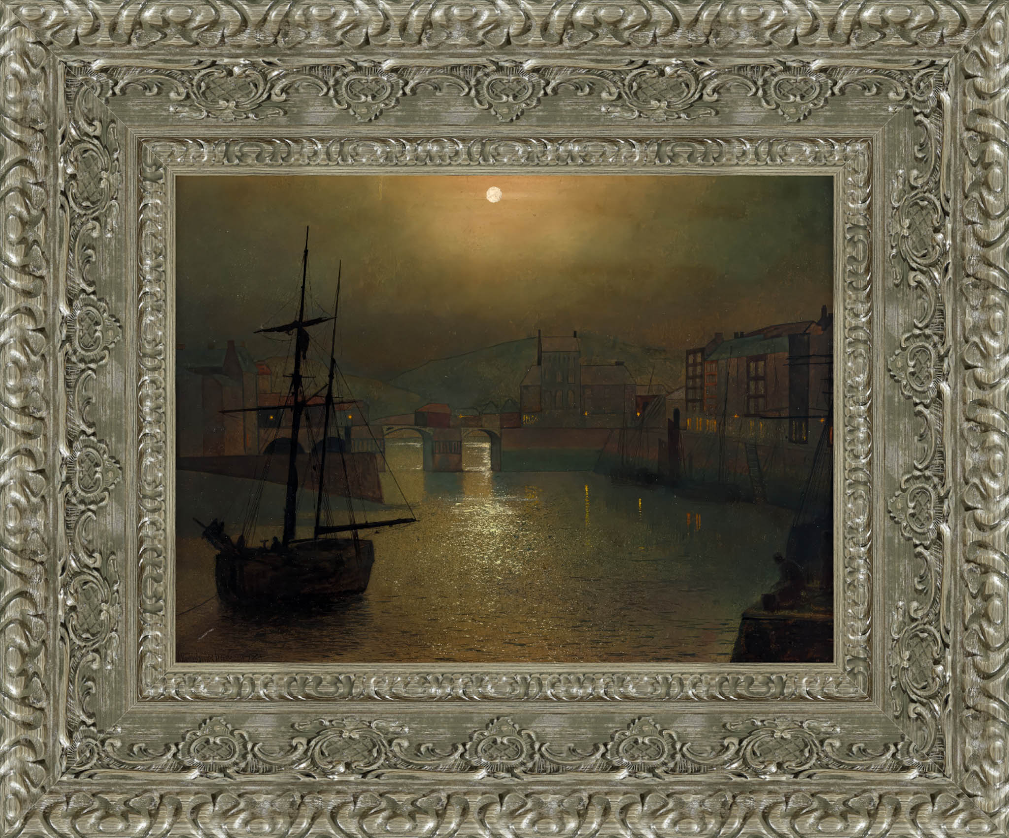 Whitby by John Atkinson Grimshaw — Framed Giclee Canvas Print | Canvas Classics