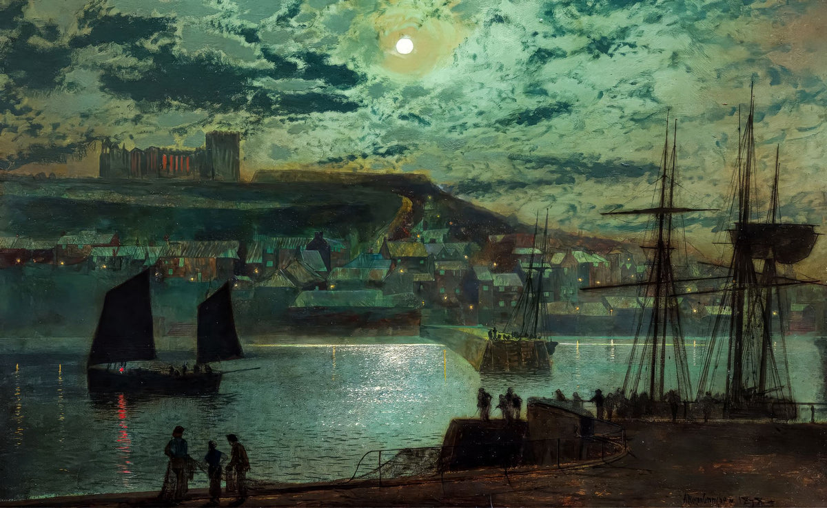 Whitby Harbor – John Atkinson Grimshaw, 1867, framed